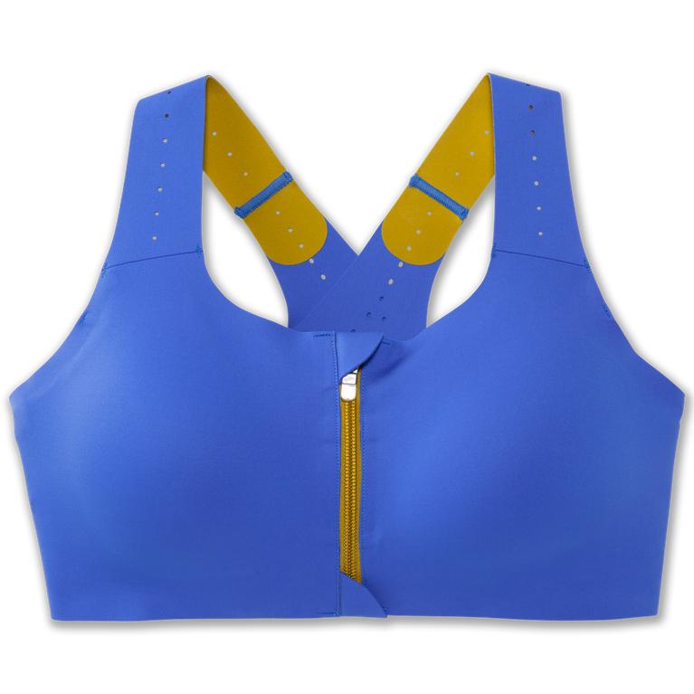 Brooks Dare Zip 2.0 Sports Running Bra - Women's - Bluetiful/Golden Hour (34715-KHXE)